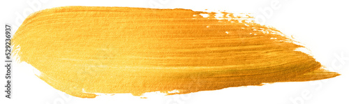 Golden stain of paint. Golden brush stroke. Element for design.