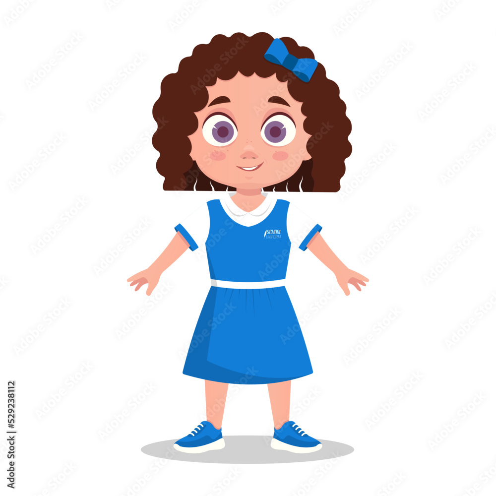 Cute baby smiles. The schoolgirl smiles. Vector illustration Cute baby smiles. The schoolgirl smiles. Vector illustration