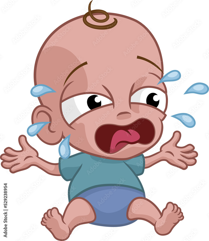 Obraz premium Cute Crying Baby Infant Child Cartoon Character