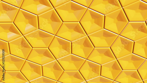3d render gold abstract shape