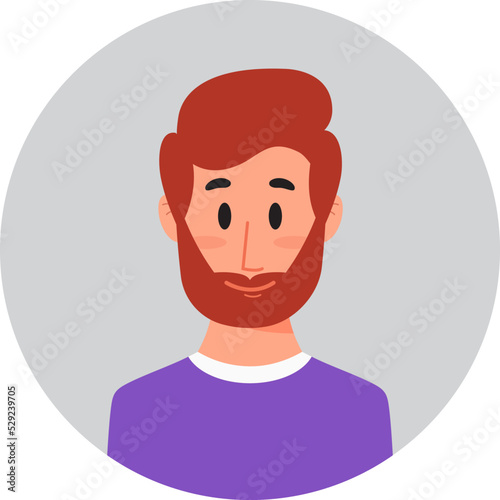Avatar icon, guy flat style. Vector graphics eps 10.