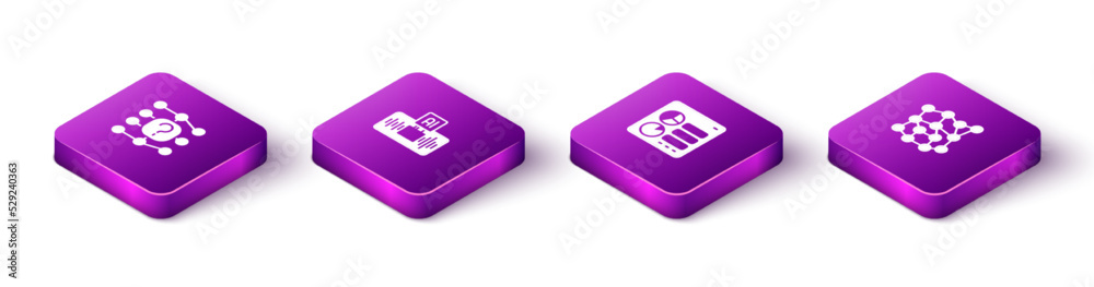 Set Isometric Neural network, Artificial intelligence AI, Computer api interface and icon. Vector Set Isometric Neural network, Artificial intelligence AI, Computer api interface and icon. Vector