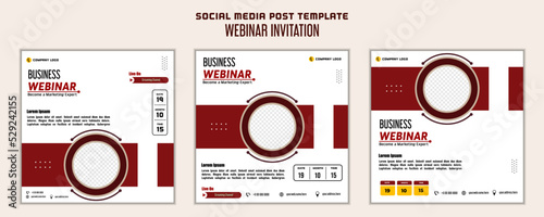 Social media post template modern design, for digital marketing online or webinar invitation template