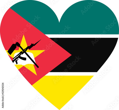 Free Download Heart flag vector of Mozambique - GFXLoad