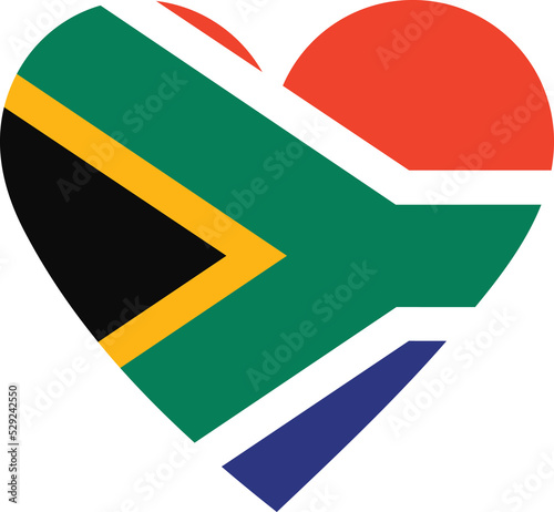 Heart flag vector of South Africa