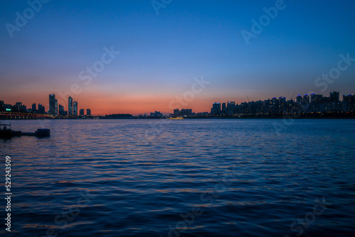Seoul Han River and the Sunset