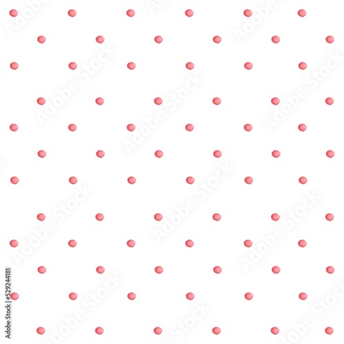 Seamless pattern of red polka dots, Pattern watercolor round spots, Background with peas, 