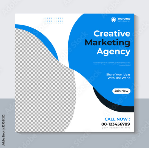 Creative Marketing Agency Banner Design  Business Social Media Post Template  Marketing  Web Banner  Sale  Flyer  Vector Illustration