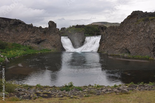 Hjalparfoss waterfall  Iceland.