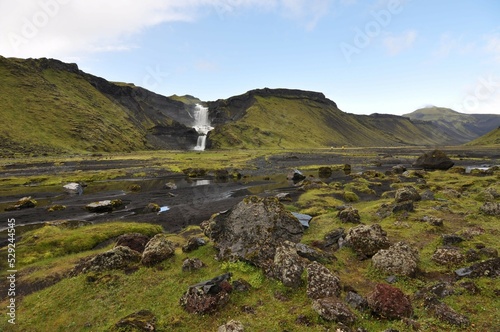Ofaerufoss waterfall, Iceland. photo
