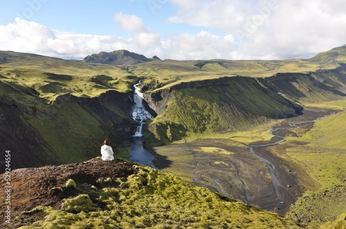 Ofaerufoss waterfall, Iceland.