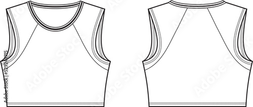 Crew Neck Cropped T-Shirt, Crop Top.
