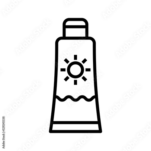 Sun protection icon. Sunblock cream or sunscreen. Vector illustration.