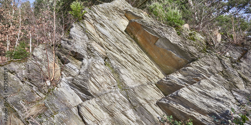 Old quarry with beautiful rock wall. 