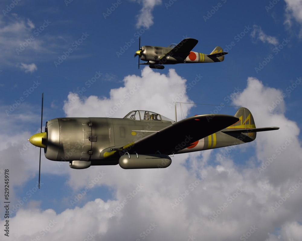 Obraz premium 日本陸軍戦闘機 疾風