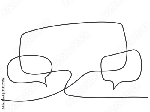 Illustration of speech bubbles on white background. Dialogue