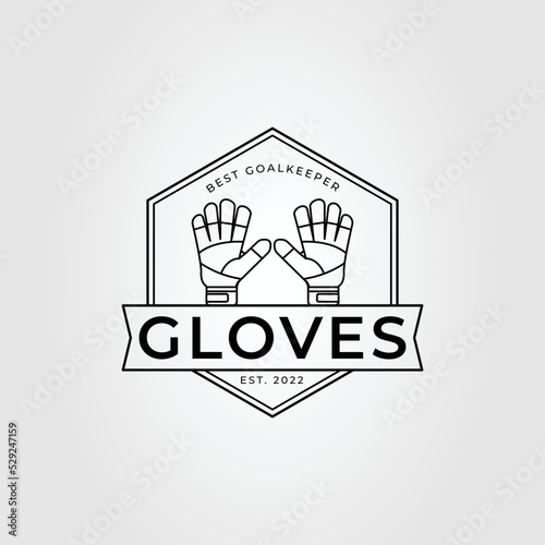 goalkeeper glove or goalie gloves logo vector illustration design