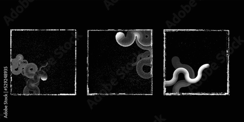 Social media covers with tiny roughen border frames and screen print textures . . grunge style . Post frame stories templates. Layout for promotion .Media banner .Vector 