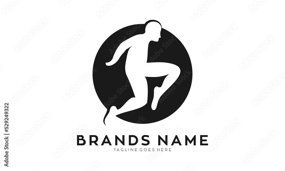 Elegant jump people icon logo Elegant jump people icon logo