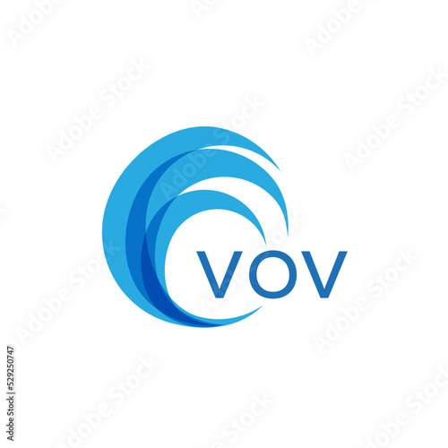 VOV letter logo. VOV blue image on white background. VOV Monogram logo design for entrepreneur and business. VOV best icon.
 photo