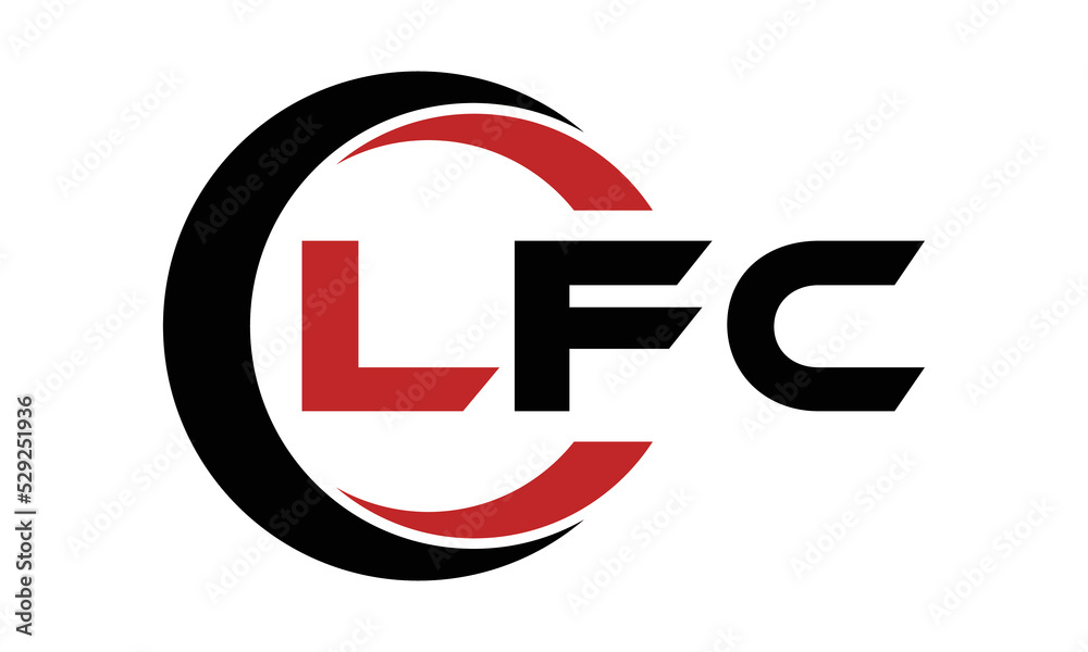 LFC three letter swoosh logo design vector template | monogram logo