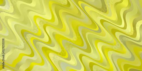 Light Green, Yellow vector background with curves.