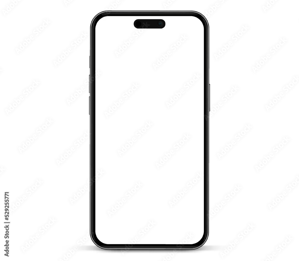 3D realistic high quality smartphone mockup isolated with white blank screen. Smart phone mockup collection. Device front view. 3D mobile phone with shadow on white background. 3D realistic high quality smartphone mockup isolated with white blank screen. Smart phone mockup collection. Device front view. 3D mobile phone with shadow on white background.