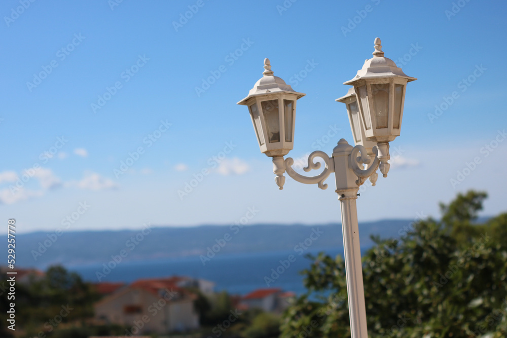 street lamp in the town