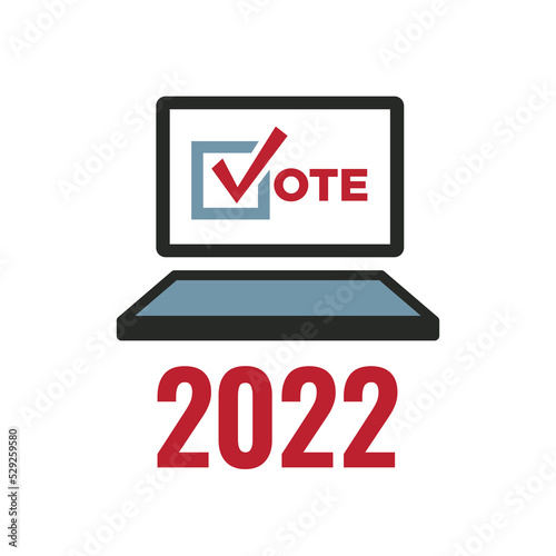 2022 Midterm Elections Design w Red White and Blue Vote Icon
