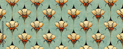 Rectangle seamless art nouveau pattern