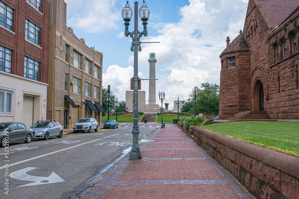 Cityscape from Camp Street to Harmony Circle on Andrew Higgins Boulevard on September 9, 2020 in New Orleans, LA, USA