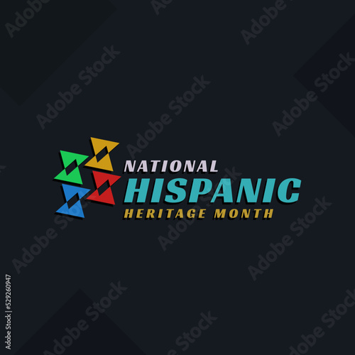 Hispanic heritage month. Abstract logo design in retro style, geometry.