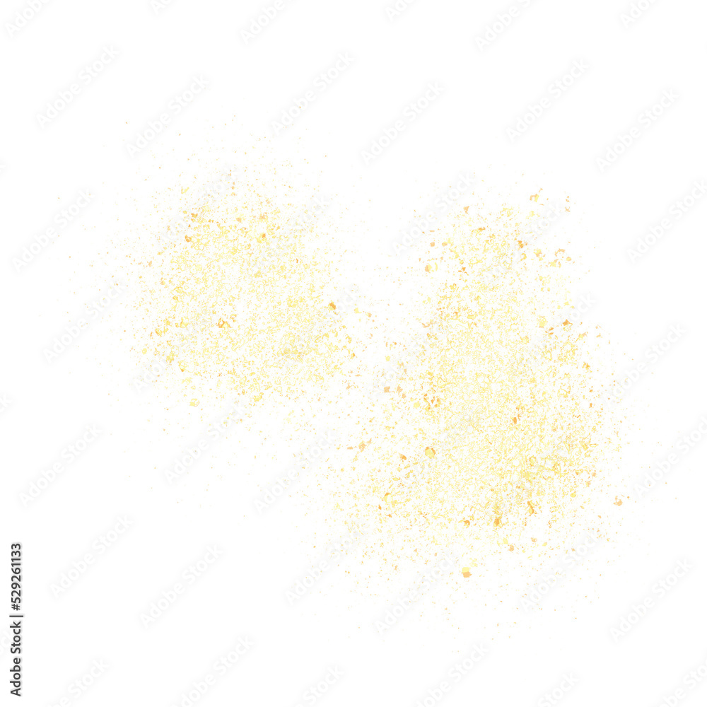 Hand drawn Gold Glitter Brush stroke. Isolated Golden Ink elements