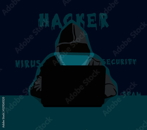 Hacker activity. Hacking computer. Concept: phishing account, steal data, cyber attack. Stealing password. Cyber crime, theft personal information, cyber security, spy access.