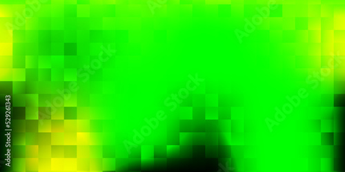 Light green, yellow vector texture with memphis shapes.