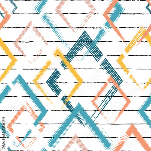 Abstract rhomb seamless pattern. Repeating gold grunge backdrop. Random rhombus. Background golden printed. Geometric texture. Repeated printing. Repeat patern for design prints. Vector illustration