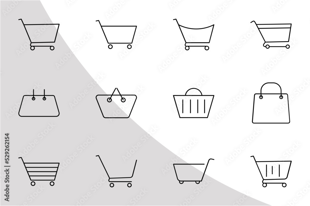 Shopping Cart Outline, Shopping Carts Svg, Cloud Bundle, Icon Bundle