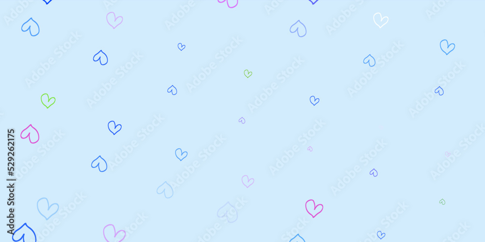 Light Blue, Red vector texture with lovely hearts. Light Blue, Red vector texture with lovely hearts.