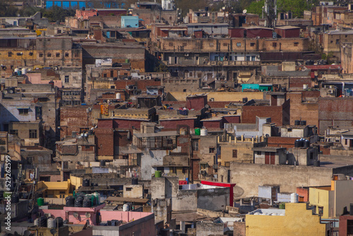 aerial view on district of Old Delhi