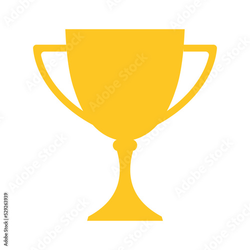 Gold trophy cup icon. Trophy logo. Vector illustration.