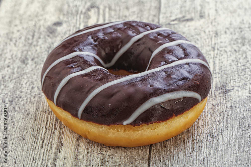 Glazed sweet tasty chocolate donut Glazed sweet tasty chocolate donut