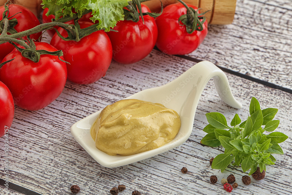 Spicy Mustard sauce in the bowl Spicy Mustard sauce in the bowl