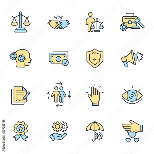 business ethics icons set . business ethics pack symbol vector elements for infographic web