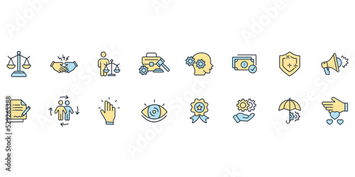 business ethics icons set . business ethics pack symbol vector elements for infographic web