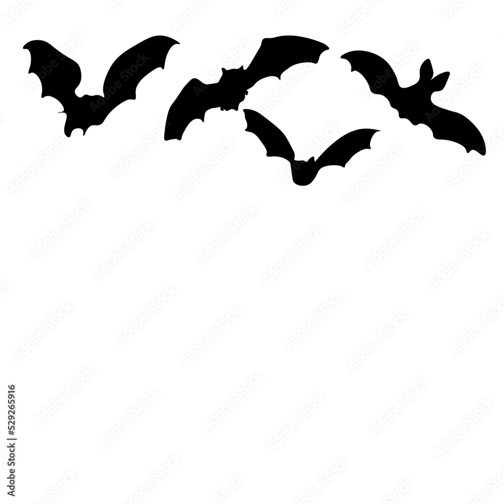 Naklejka premium halloween bats flying, drawing bats, halloween
