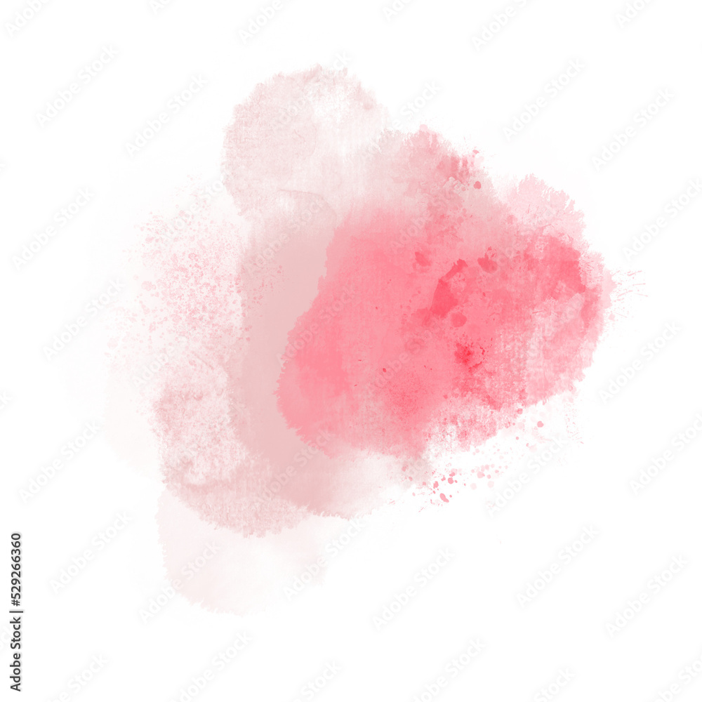 Coral pink marble Alcohol ink Splash. Isolated Coral pink elements on a Transparent background	