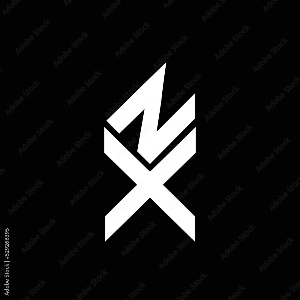 ZX XZ Logo Design, Creative Minimal Letter XZ ZX Monogram Stock