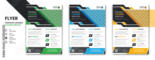 Cleaning and disinfection service corporate business A4 flyer design template