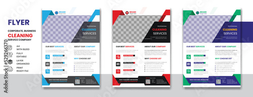 Cleaning and disinfection service corporate business A4 flyer design template