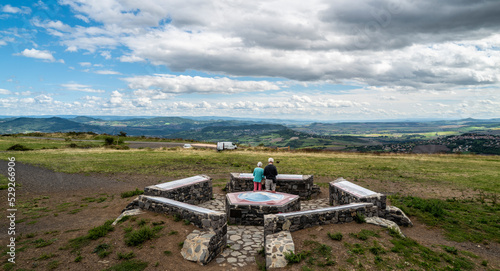 Foto table d'orientation plateau de Gergovie, Auvergne Puy de Dôme